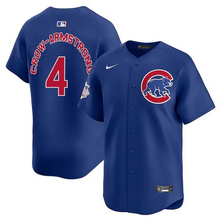 Youth Chicago Cubs #4 Pete Crow-Armstrong Blue 2024 Cool Base Stitched Baseball Jersey